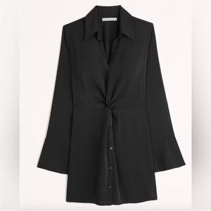 Abercrombie Long-Sleeve Twist Front Shirt Mini Dress